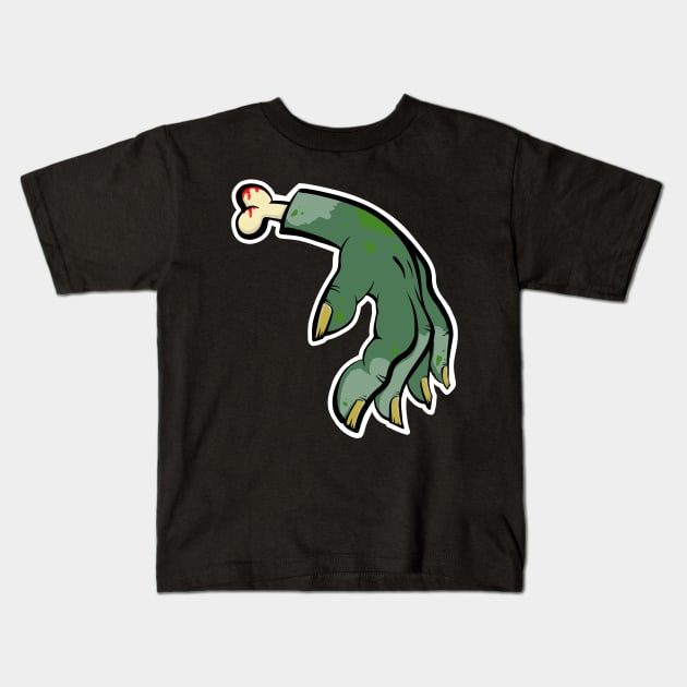 Halloween zombie green hand thing cartoon style Kids T-Shirt by creARTures